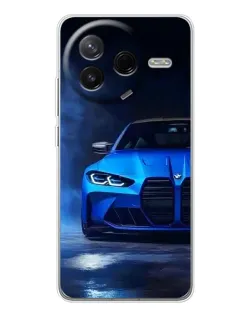 Чехол для Xiaomi POCO F7 Pro с картинкой «Голубая BMW M4»
