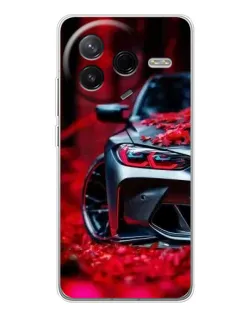 Чехол для Xiaomi POCO F7 Pro с картинкой «Спортивная BMW и цветы»