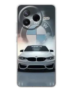 Чехол для Xiaomi POCO F7 Pro с картинкой «BMW в белом дыму»