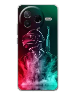 Чехол для Xiaomi POCO F7 Pro с картинкой «PUBG — огненный воин»