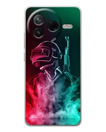Чехол для Xiaomi POCO F7 Pro с картинкой «PUBG — огненный воин»