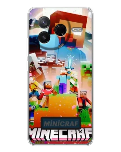 Чехол для Xiaomi POCO F7 Pro с картинкой «Minecraft герои игры» Чехол для Xiaomi POCO F7 Pro с картинкой «Minecraft герои игры»