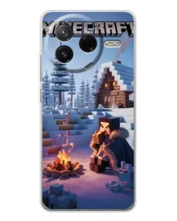 Чехол для Xiaomi POCO F7 Pro с картинкой «Зимний Minecraft»