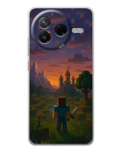 Чехол для Xiaomi POCO F7 Pro с картинкой «Стив у башни» Чехол для Xiaomi POCO F7 Pro с картинкой «Стив у башни»