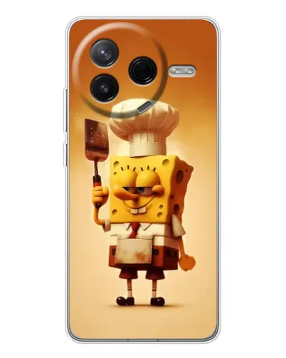 Чехол для Xiaomi POCO F7 Pro с картинкой «Губка Боб повар»