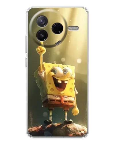 Чехол для Xiaomi POCO F7 Pro с картинкой «Сияющий Спанч Боб»