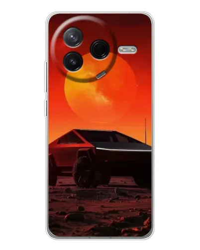 Чехол для Xiaomi POCO F7 Pro с картинкой «Cybertruck на Марсе»