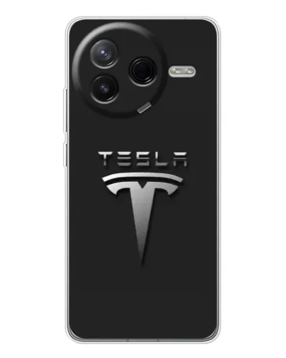 Чехол для Xiaomi POCO F7 Pro с картинкой «Стальной логотип Tesla»
