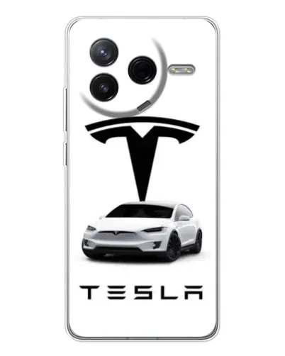 Чехол для Xiaomi POCO F7 Pro с картинкой «Tesla White Style»