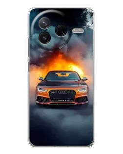 Чохол для Xiaomi POCO F7 Pro з картинкою «Audi у вогняному диму» Чохол для Xiaomi POCO F7 Pro з картинкою «Audi у вогняному диму»