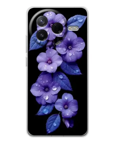 Чохол для Xiaomi POCO F7 Pro з картинкою «Фіолетові квіти з росою» Чохол для Xiaomi POCO F7 Pro з картинкою «Фіолетові квіти з росою»