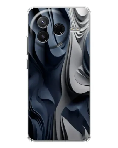 Чехол для Xiaomi POCO F7 Pro с картинкой «Объемные синие складки» Чехол для Xiaomi POCO F7 Pro с картинкой «Объемные синие складки»