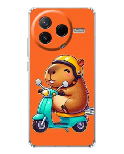 Чехол для Xiaomi POCO F7 Pro с картинкой «Капибара на скутере» Чехол для Xiaomi POCO F7 Pro с картинкой «Капибара на скутере»