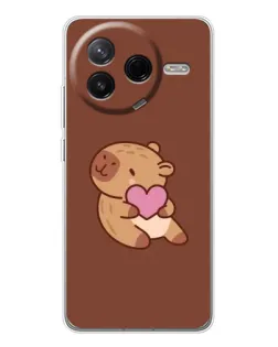 Чехол для Xiaomi POCO F7 Pro с картинкой «Капибара с сердцем»