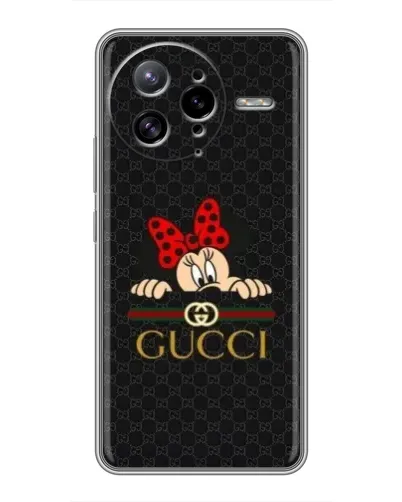 Чехол для Xiaomi POCO F7 Ultra с картинкой «Минни Маус Gucci — черный»