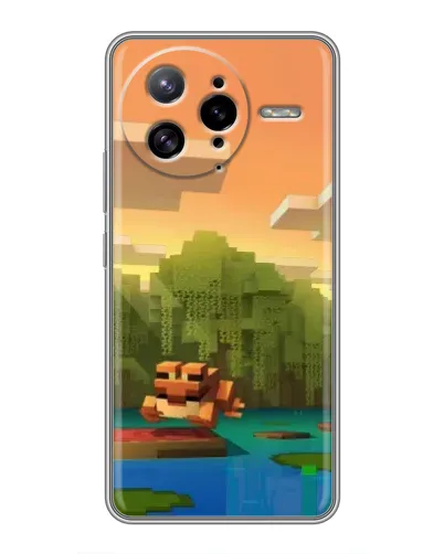 Чехол для Xiaomi POCO F7 Ultra с картинкой «Майнкрафт закат солнца»