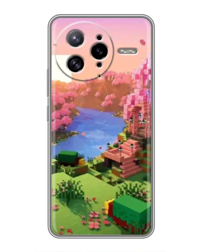 Чехол для Xiaomi POCO F7 Ultra с картинкой «Розовое дерево Minecraft»