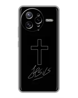 Чехол для Xiaomi POCO F7 Ultra с картинкой «Графический крест Jesus»