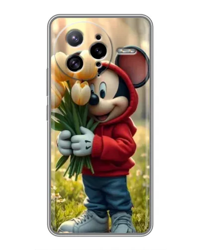 Чехол для Xiaomi POCO F7 Ultra с картинкой «Микки с тюльпанами»