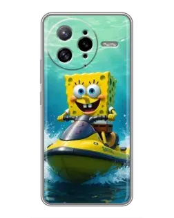 Чехол для Xiaomi POCO F7 Ultra с картинкой «Спанч Боб на гидроцикле»