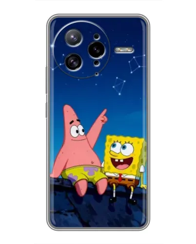 Чехол для Xiaomi POCO F7 Ultra с картинкой «Губка Боб и Патрик ночью»