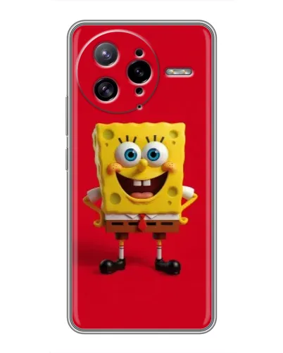 Чехол для Xiaomi POCO F7 Ultra с картинкой «Спанч Боб на красном»