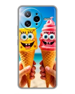 Чехол для Xiaomi POCO F7 Ultra с картинкой «Спанч Боб мороженое»