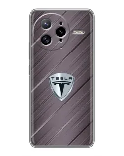 Чехол для Xiaomi POCO F7 Ultra с картинкой «Металлическая текстура Tesla»