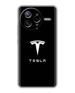 Чехол для Xiaomi POCO F7 Ultra с картинкой «Tesla White Logo»