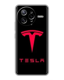 Чехол для Xiaomi POCO F7 Ultra с картинкой «Tesla Red Logo»
