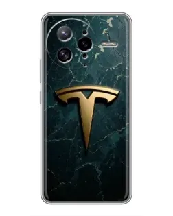 Чехол для Xiaomi POCO F7 Ultra с картинкой «Мраморная Tesla Gold»