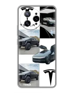Чехол для Xiaomi POCO F7 Ultra с картинкой «Коллаж Cybertruck Tesla»