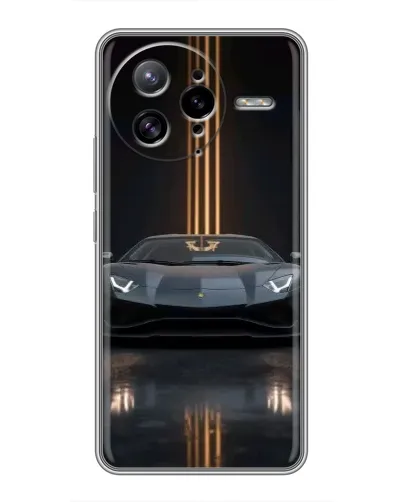 Чехол для Xiaomi POCO F7 Ultra с картинкой «Lamborghini золотые линии»