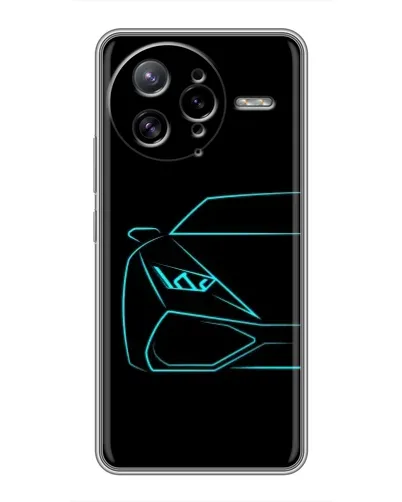 Чехол для Xiaomi POCO F7 Ultra с картинкой «Голубой силуэт Lamborghini»