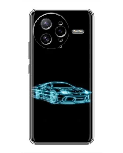 Чехол для Xiaomi POCO F7 Ultra с картинкой «Неоновый контур Lamborghini»