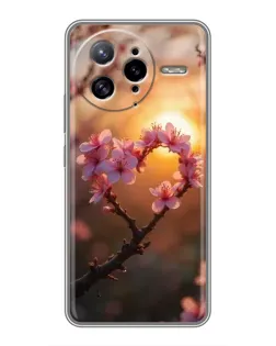 Чехол для Xiaomi POCO F7 Ultra с картинкой «Розовый цвет сердце на фоне заката» Чехол для Xiaomi POCO F7 Ultra с картинкой «Розовый цвет сердце на фоне заката»
