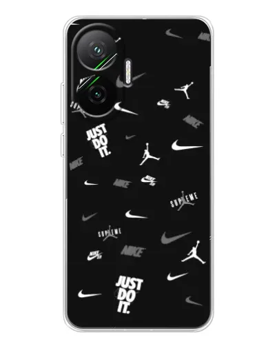 Чехол для Xiaomi POCO F7 с картинкой «Nike Black Pattern» Чехол для Xiaomi POCO F7 с картинкой «Nike Black Pattern»