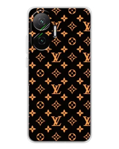 Чехол для Xiaomi POCO F7 с картинкой «Золотая монограмма LV»