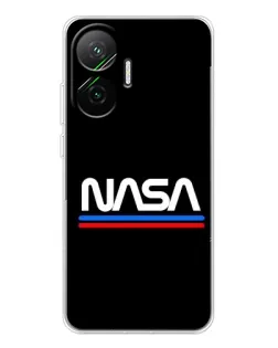 Чехол для Xiaomi POCO F7 с картинкой «NASA — классика Red Blue»