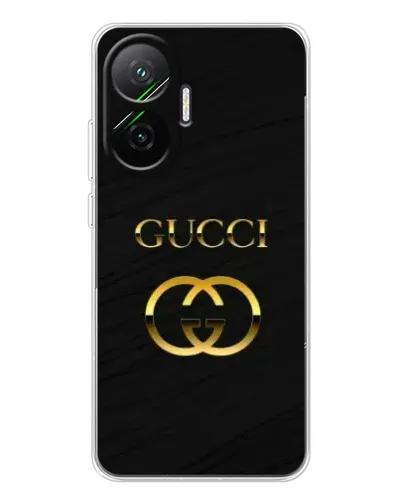 Чехол для Xiaomi POCO F7 с картинкой «Золотой логотип Gucci»