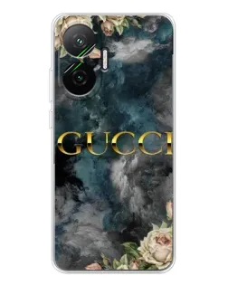 Чехол для Xiaomi POCO F7 с картинкой «Абстрактные цветы Gucci»