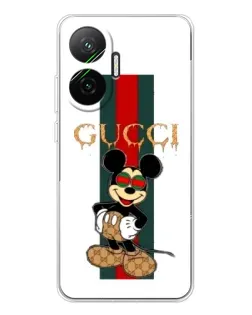 Чехол для Xiaomi POCO F7 с картинкой «Микки Маус Gucci — полосы»