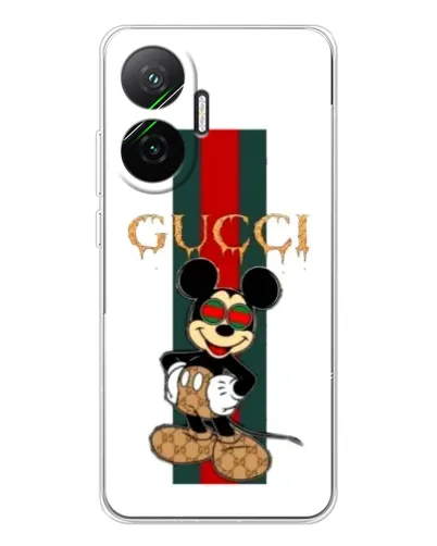 Чехол для Xiaomi POCO F7 с картинкой «Микки Маус Gucci — полосы»