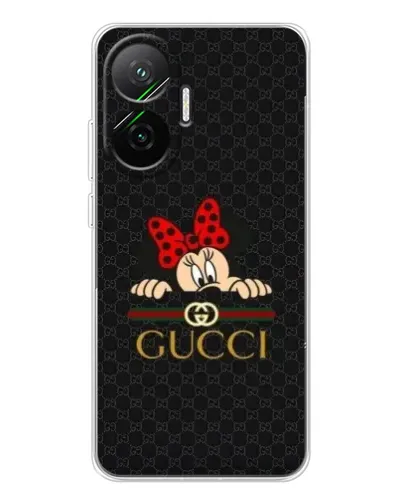 Чехол для Xiaomi POCO F7 с картинкой «Минни Маус Gucci — черный»