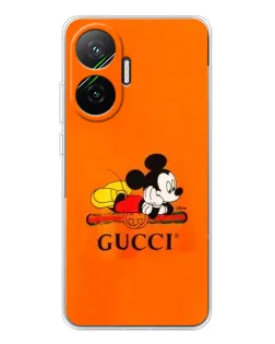 Чехол для Xiaomi POCO F7 с картинкой «Микки Маус Gucci — оранж»