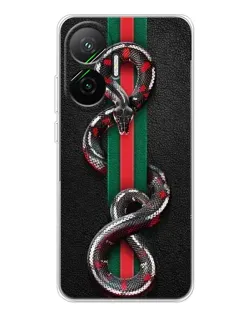 Чехол для Xiaomi POCO F7 с картинкой «Gucci — змея на полосе»