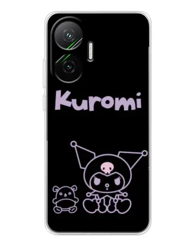 Чехол для Xiaomi POCO F7 с картинкой «Kuromi — черный минимализм»