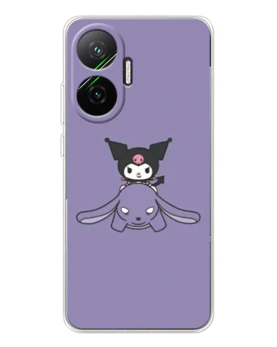 Чехол для Xiaomi POCO F7 с картинкой «Kuromi на лиловом фоне»