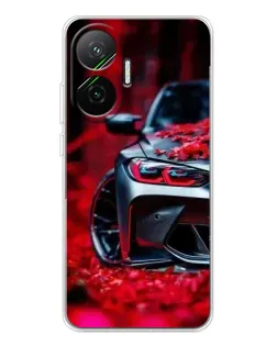 Чехол для Xiaomi POCO F7 с картинкой «Спортивная BMW и цветы» Чехол для Xiaomi POCO F7 с картинкой «Спортивная BMW и цветы»