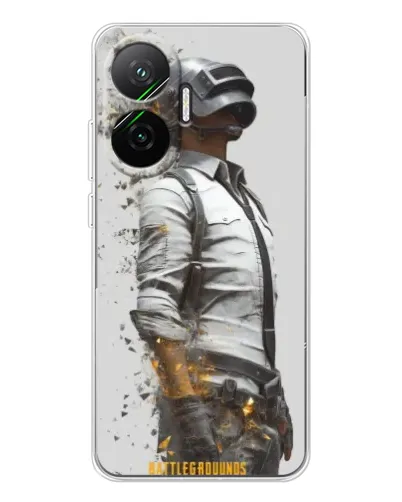 Чохол для Xiaomi POCO F7 з картинкою «PUBG — боєць у пилу»